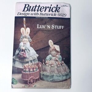 Butterick 6029 Bunny Covers 15" Rabbit 4‎ 1/2" Bunny Dolls Sewing Pattern UNCUT